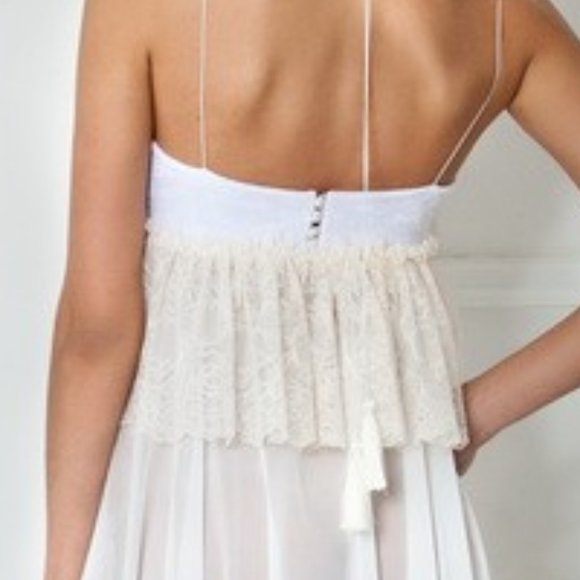 LACE & CHIFFON RUFFLE NIGHTDRESS - Picture 4 of 4